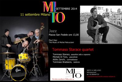 Tommaso Starace e il suo quartetto di scena oggi, alle 13, in p.zza San Fedele a Milano