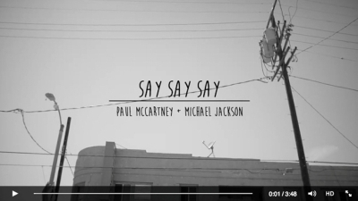 Il nuovo singolo di "Say Say Say" di Paul McCartney con Michael Jackson ha totalizzato più di 5 milioni di videate in 36 ore!