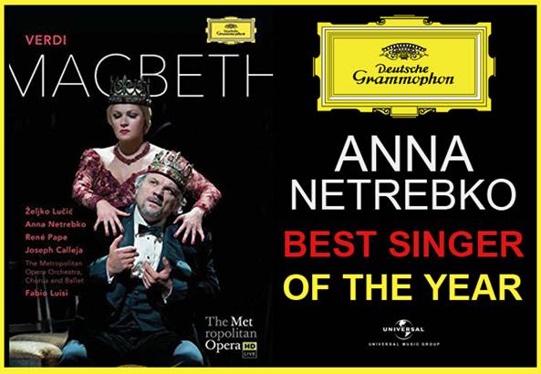 Anna Netrebko: premiata come Miglior Voce dell'anno con Macbeth